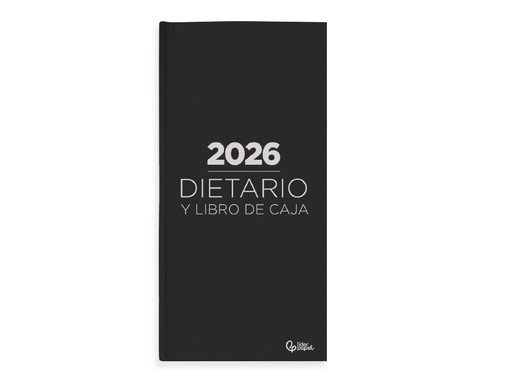DIETARIO LIDERPAPEL 2026 CUARTO 150X215 MM DIA PAGINA COLOR NEGRO PAPEL 70 GR SC