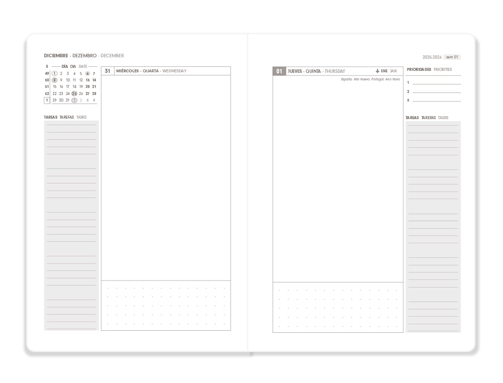 AGENDA ENCUADERNADA ANTARTIK MY YEAR A5+ 2026 DA PGINA NEGRO PAPEL 80G FSC