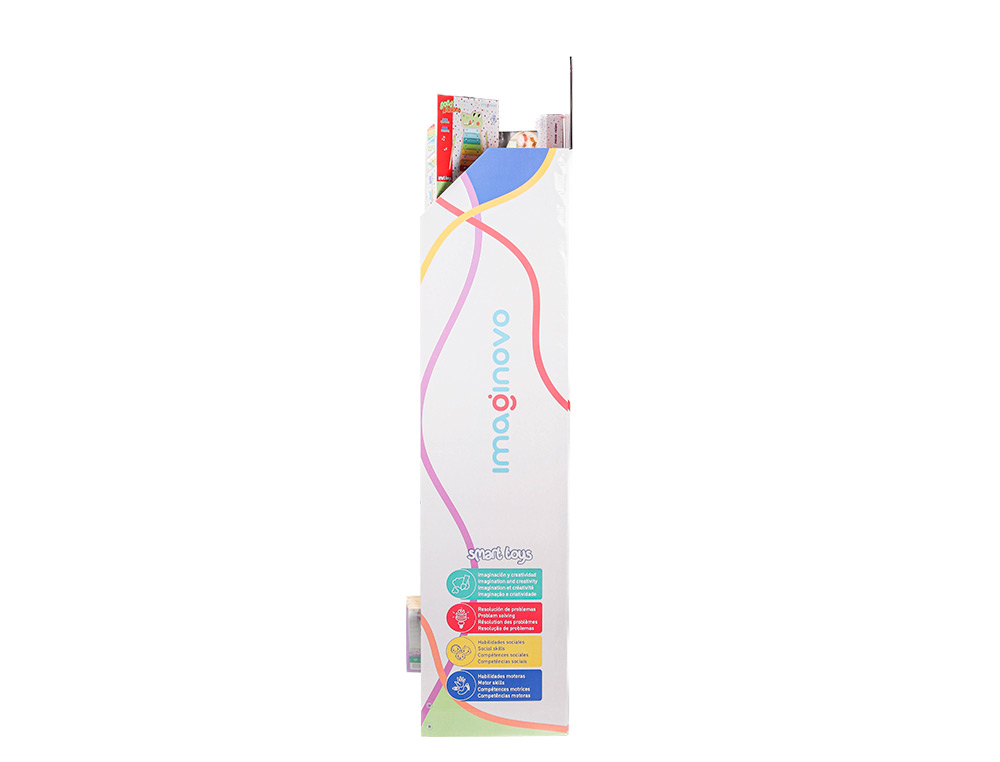 EXPOSITOR IMAGINOVO JUEGOS INFANTILES DE SUELO CARTON CON 28 JUEGOS Y 22 PUZLES SURTIDOS 60X163X35CM
