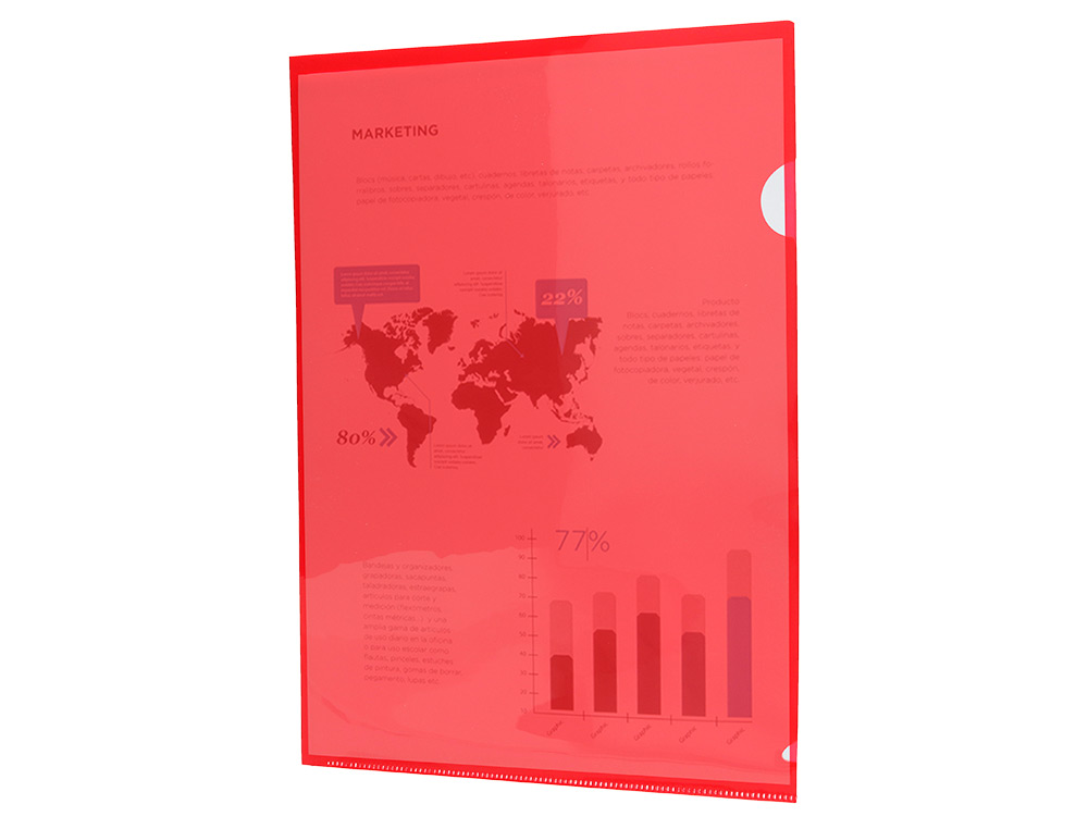 CARPETA LIDERPAPEL DOSSIER UÑERO 44000 POLIPROPILENO DIN A4 ROJA 20 HOJAS