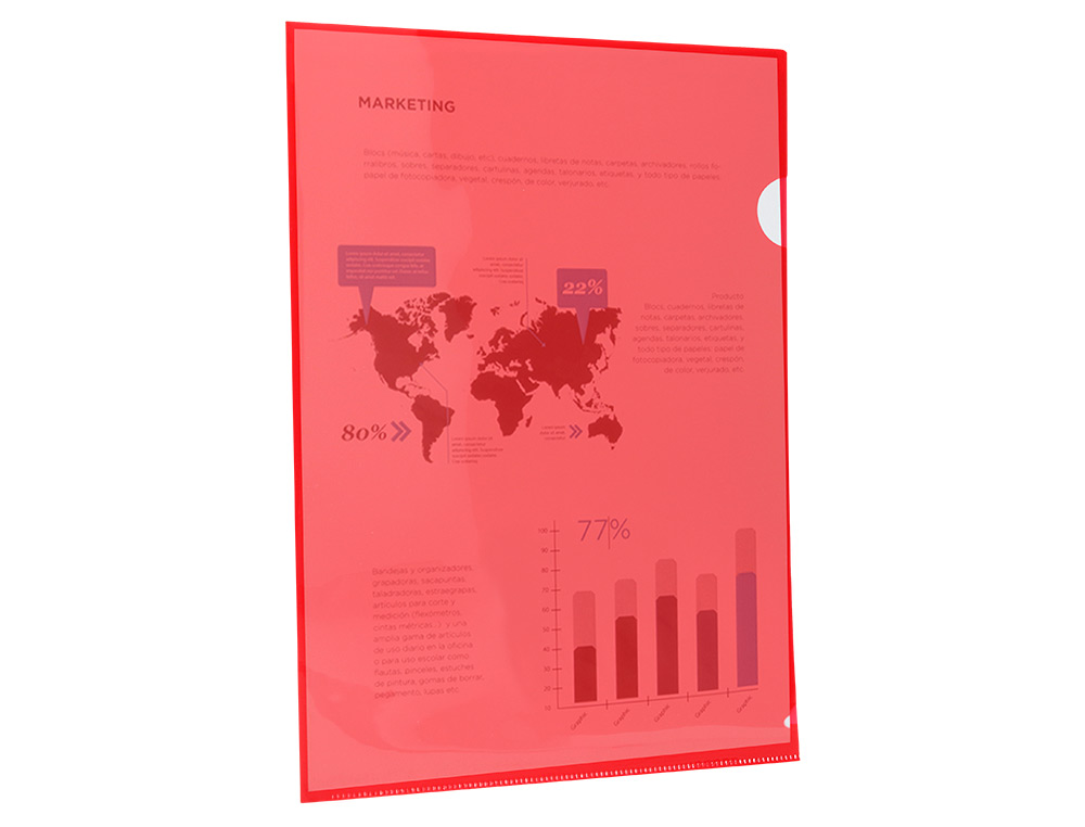 CARPETA LIDERPAPEL DOSSIER UÑERO 44000 POLIPROPILENO DIN A4 ROJA 20 HOJAS