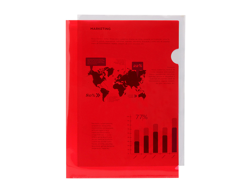 CARPETA LIDERPAPEL DOSSIER UÑERO 44000 POLIPROPILENO DIN A4 ROJA 20 HOJAS