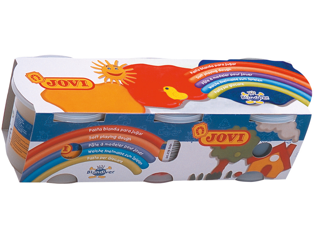 PASTA JOVI BLANDIVER CAJA DE 3 BOTES AMARILLO/AZUL/ROJO