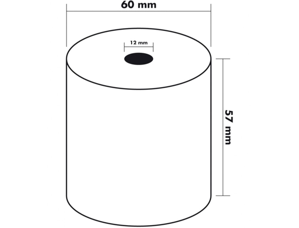 ROLLO SUMADORA TERMICO Q-CONNECT 57 MM ANCHO X 60 MM DIAMETRO SIN BISFENOL A