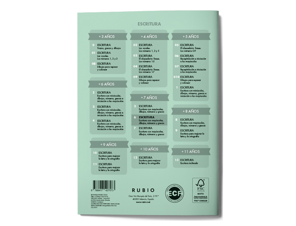 CUADERNO RUBIO CALIGRAFIA N 6