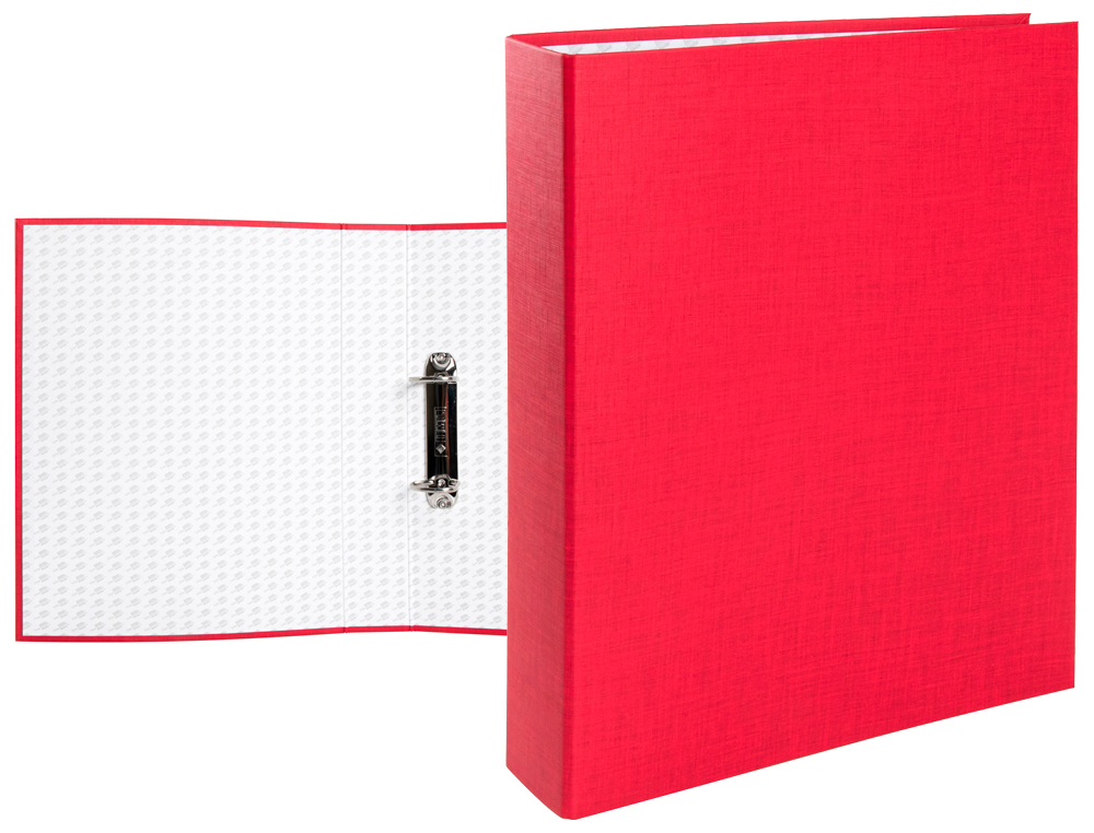 CARPETA DE 2 ANILLAS 40MM MIXTAS LIDERPAPEL FOLIO CARTON FORRADO PAPER COAT PLASTICO COLOR ROJO