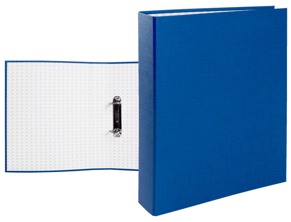 CARPETA DE 2 ANILLAS 40MM MIXTAS LIDERPAPEL FOLIO CARTON FORRADO PAPER COAT PLASTICO AZUL