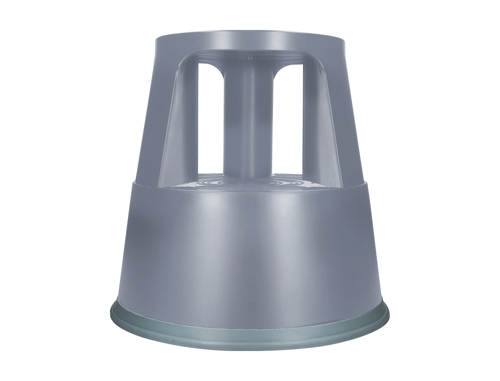 TABURETE Q-CONNECT RUEDAS RETRACTILES TRES RUEDAS DOS NIVELES COLOR GRIS