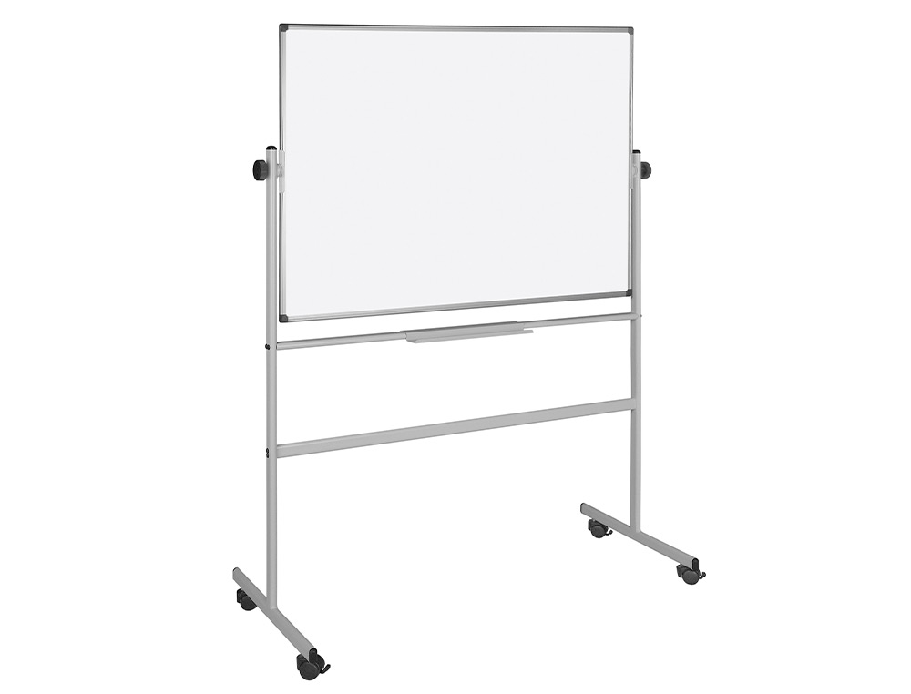PIZARRA BLANCA Q-CONNECT DOBLE CARA MELAMINA MARCO DE ALUMINIO 120X90 CM GIRATORIA