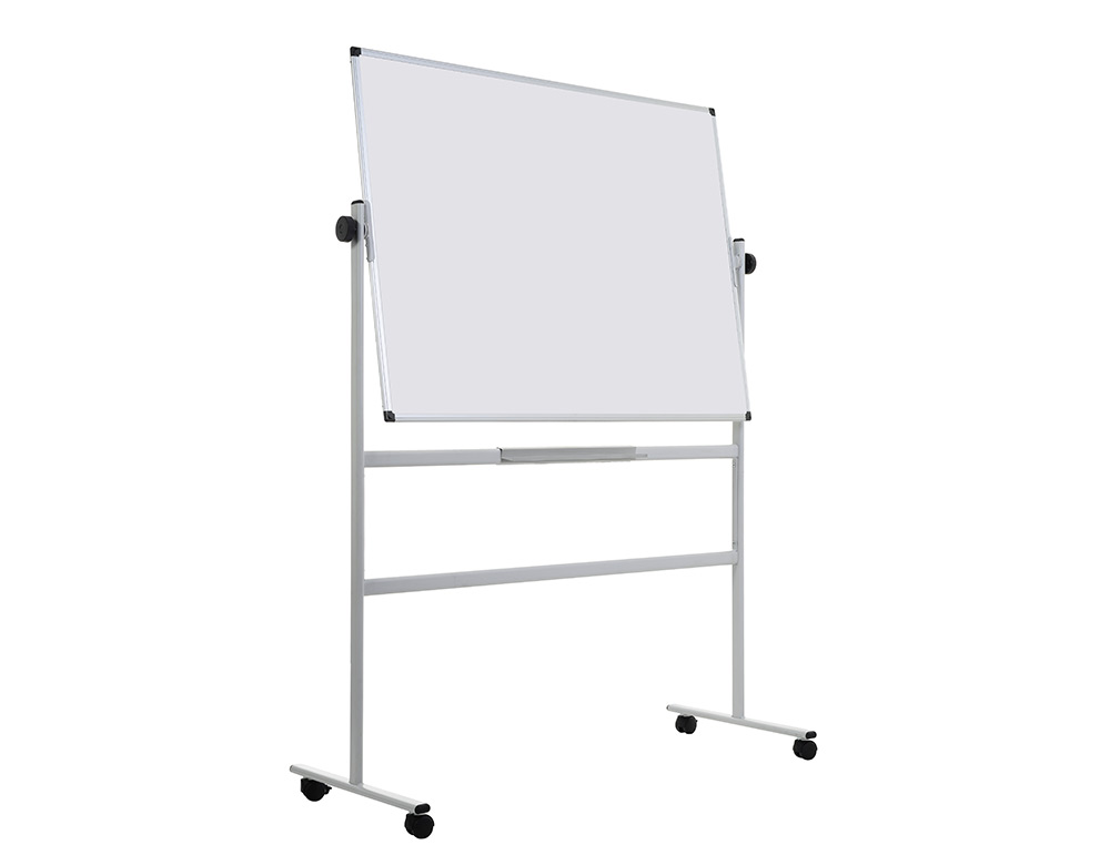 PIZARRA BLANCA Q-CONNECT DOBLE CARA MELAMINA MARCO DE ALUMINIO 120X90 CM GIRATORIA