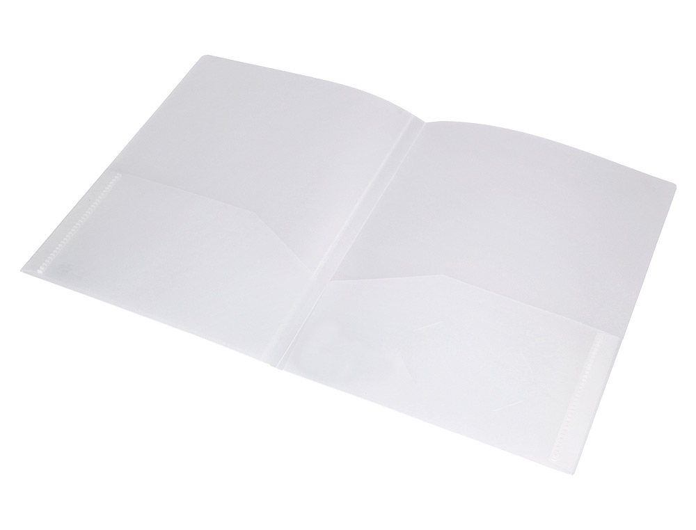 CARPETA LIDERPAPEL DOSSIER DOS BOLSAS CANGURO 45684 POLIPROPILENO DIN A4 TRANSPARENTE