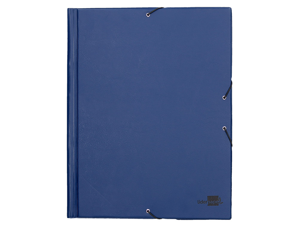 CARPETA LIDERPAPEL GOMAS TRES SOLAPAS PLASTICO FOLIO COLOR AZUL