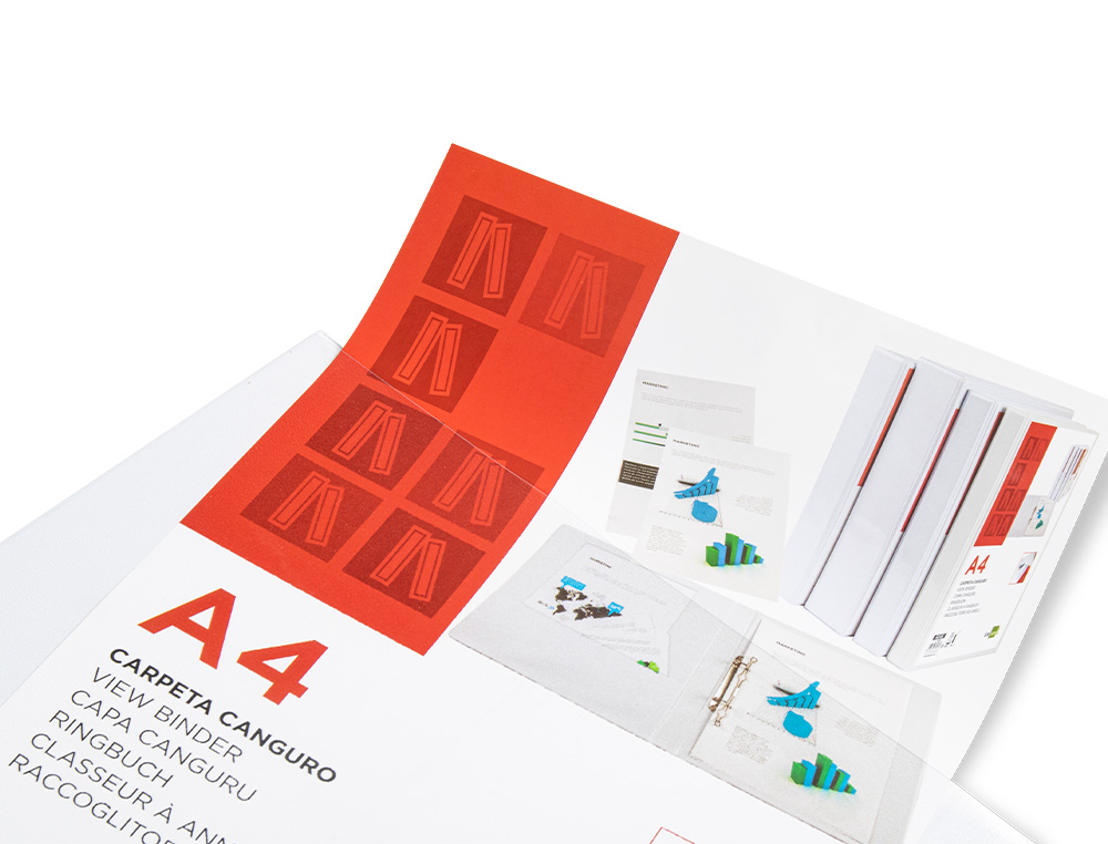 CARPETA CANGURO 4 ANILLAS MIXTAS 16MM LIDERPAPEL A4 PLASTICO COLOR BLANCO