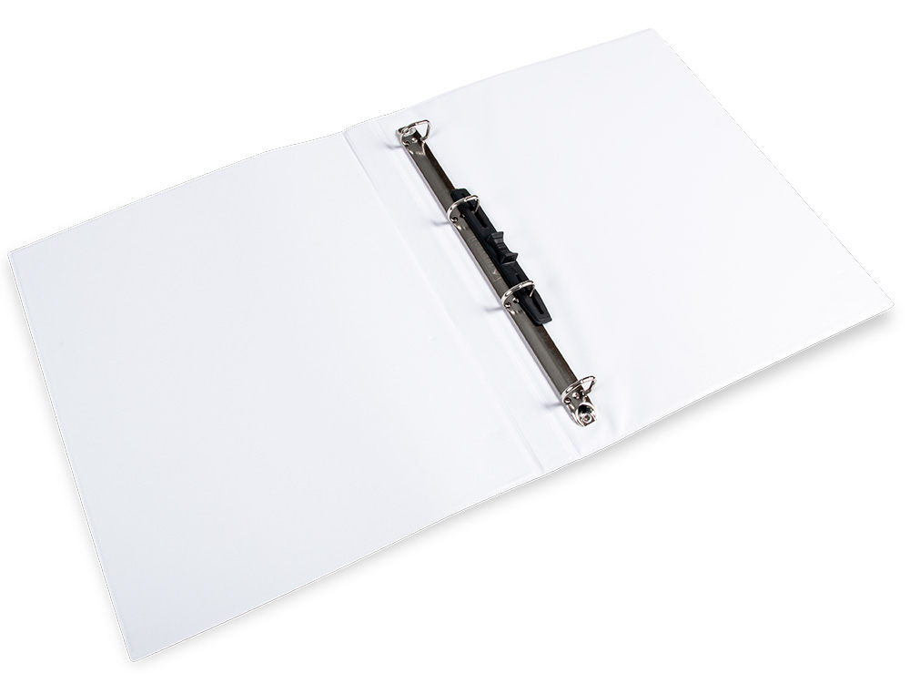 CARPETA CANGURO 4 ANILLAS MIXTAS 16MM LIDERPAPEL A4 PLASTICO COLOR BLANCO