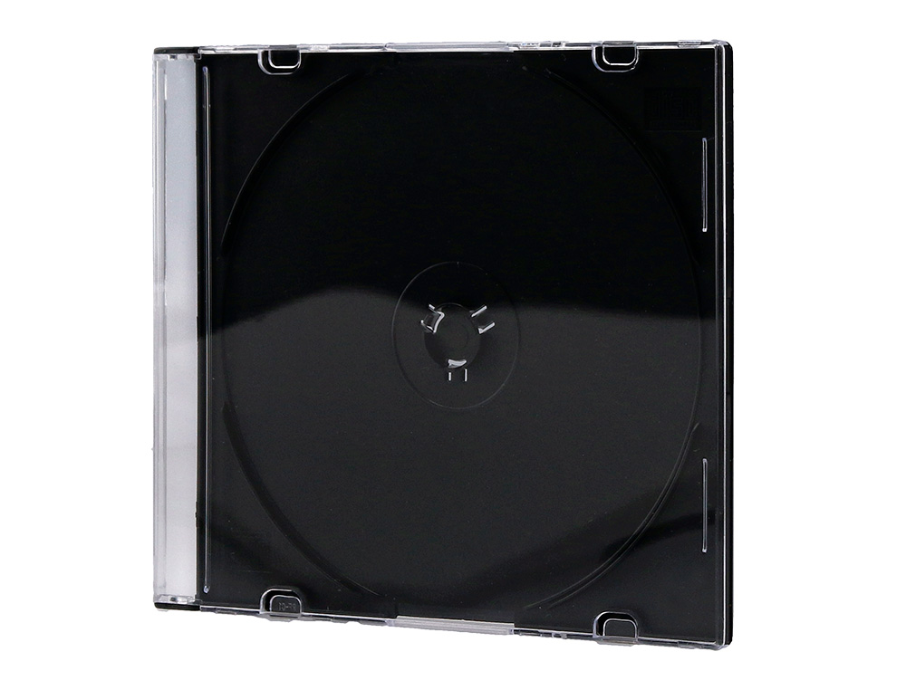 CAJA DE CD Q-CONNECT SLIM -CON INTERIOR NEGRO -PACK DE 25 UNIDADES