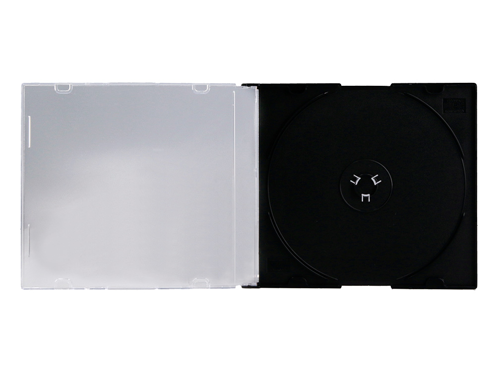 CAJA DE CD Q-CONNECT SLIM -CON INTERIOR NEGRO -PACK DE 25 UNIDADES