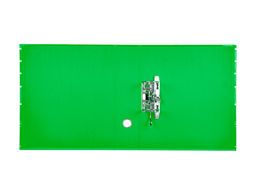 ARCHIVADOR DE PALANCA LIDERPAPEL A4 FILING SYSTEM FORRADO SIN RADO LOMO 80MM VERDE CON CAJA Y COMPRESOR METALICO