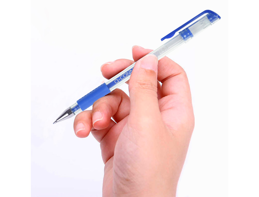 BOLIGRAFO Q-CONNECT TINTA GEL AZUL 0,7 MM SUJECION DE CAUCHO