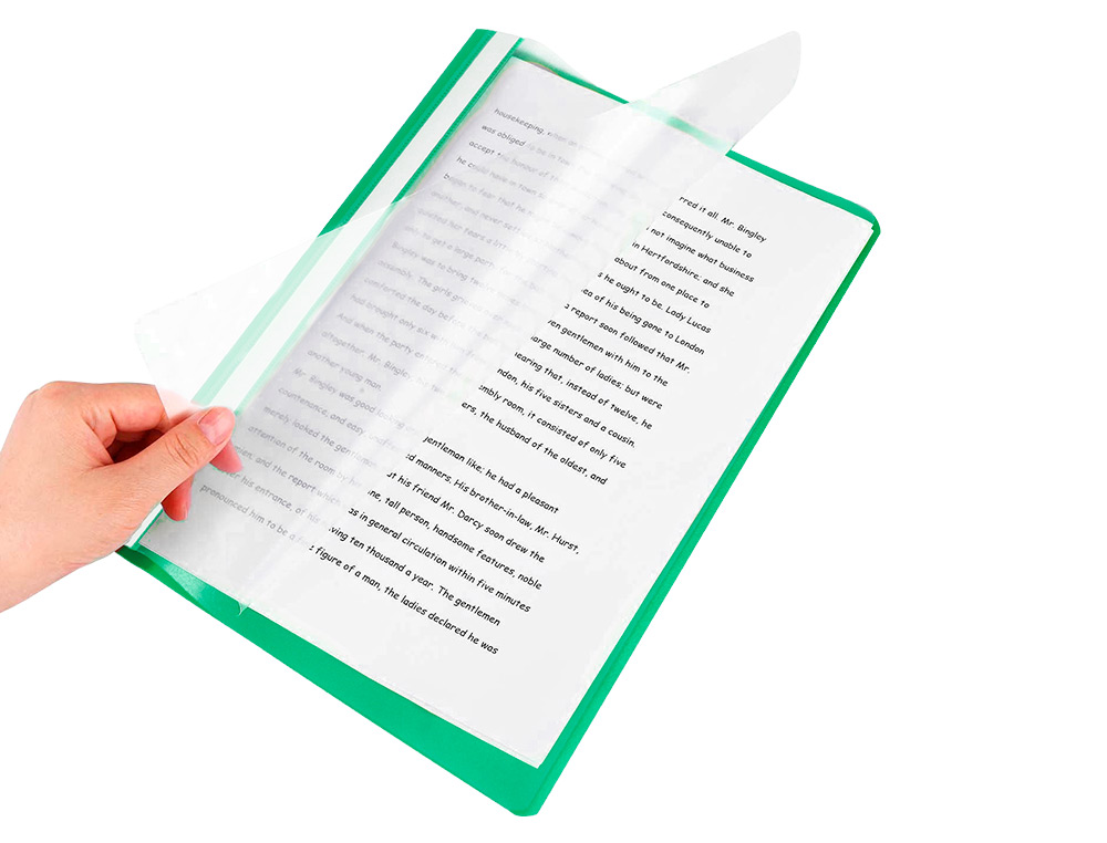CARPETA DOSSIER FASTENER PLASTICO Q-CONNECT DIN A4 VERDE