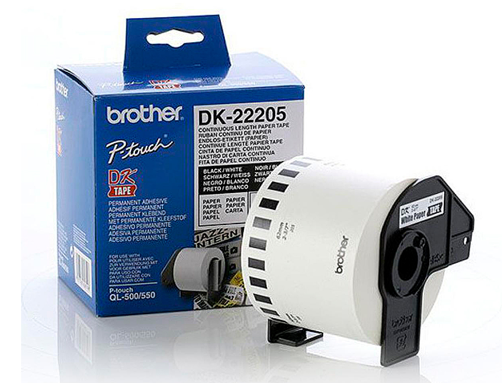 CINTA DE PAPEL CONTINUO BROTHER DK-22205 PARA IMPRESORAS DE ETIQUETAS QL