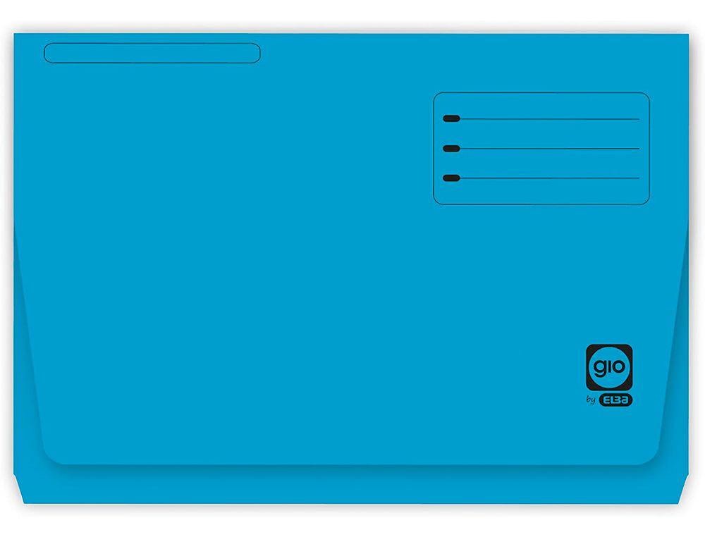 SUBCARPETA CARTULINA GIO FOLIO POCKET AZUL CON BOLSA Y SOLAPA 320G/M2