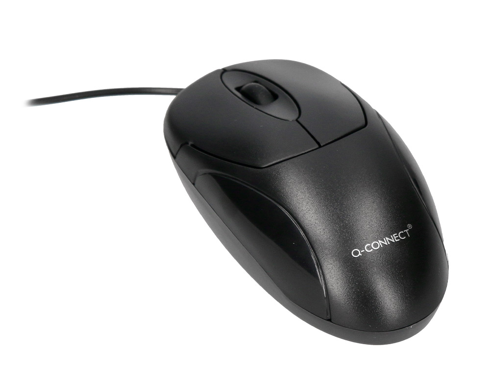 RATON Q-CONNECT OPTICO 800 DPI USB 1,5 GHZ NEGRO CON CABLE
