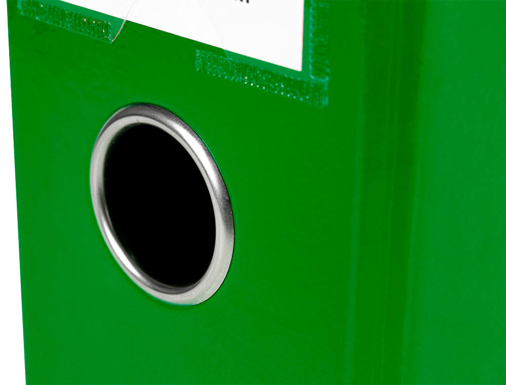 ARCHIVADOR DE PALANCA LIDERPAPEL A4 COLOR SYSTEM FORRADO SIN RADO LOMO 80MM VERDE COMPRESOR METALICO
