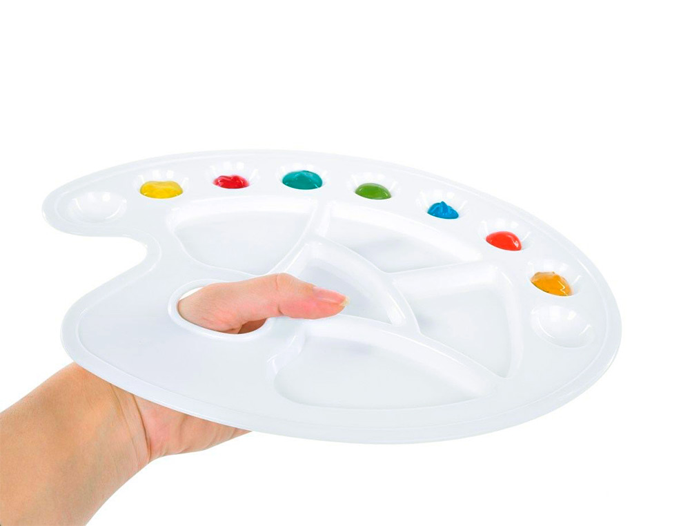 PALETA PLASTICO LIDERPAPEL OVALADA 10 HUECOS DIESTROS TAMAÑO 17X22,5CM