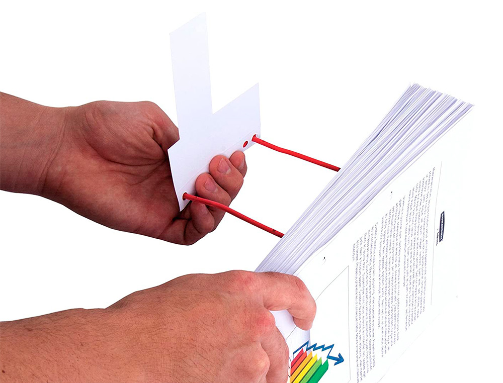 ENCUADERNADOR FASTENER Q-CONNECT PLASTICO D-CLIPS COLOR ROJO CAJA DE 100 UNIDADES