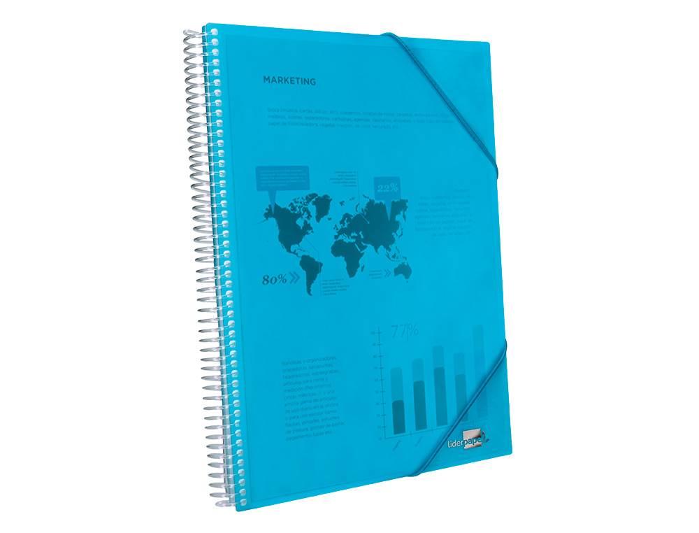 CARPETA LIDERPAPEL ESCAPARATE CON ESPIRAL 40 FUNDAS POLIPROPILENO DIN A4 AZUL