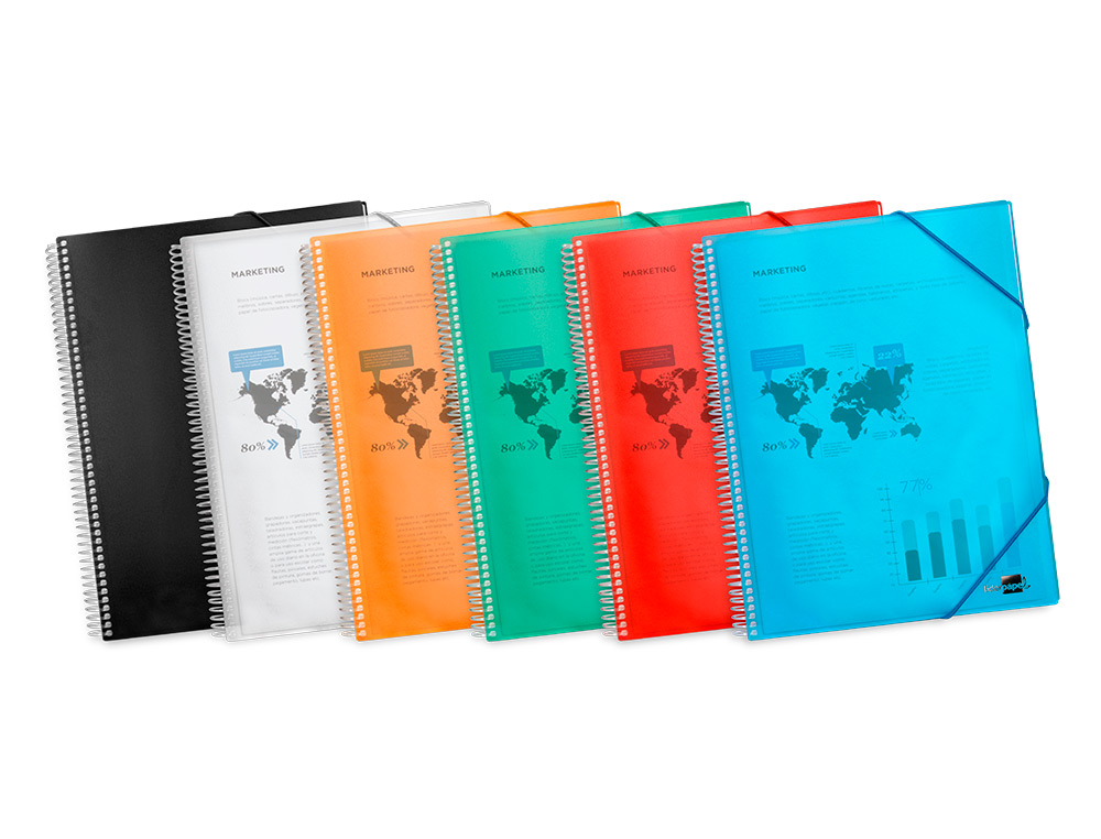 CARPETA LIDERPAPEL ESCAPARATE CON ESPIRAL 40 FUNDAS POLIPROPILENO DIN A4 AZUL