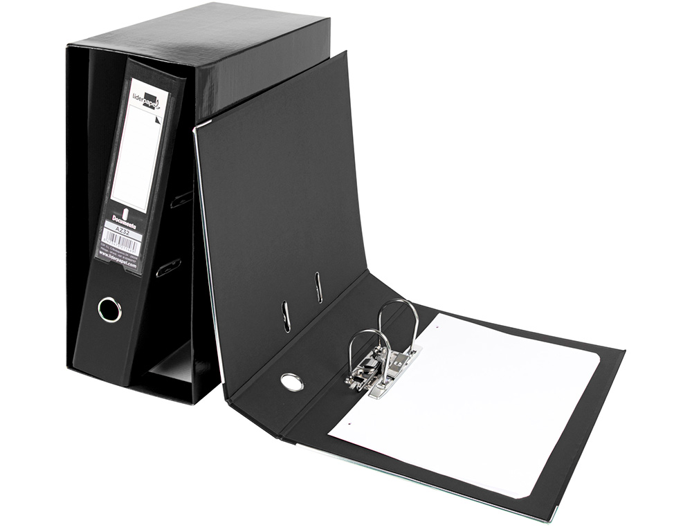 MODULO LIDERPAPEL 2 ARCHIVADORES FOLIO 2 ANILLAS MECANISMO DE PALANCA 75MM NEGRO