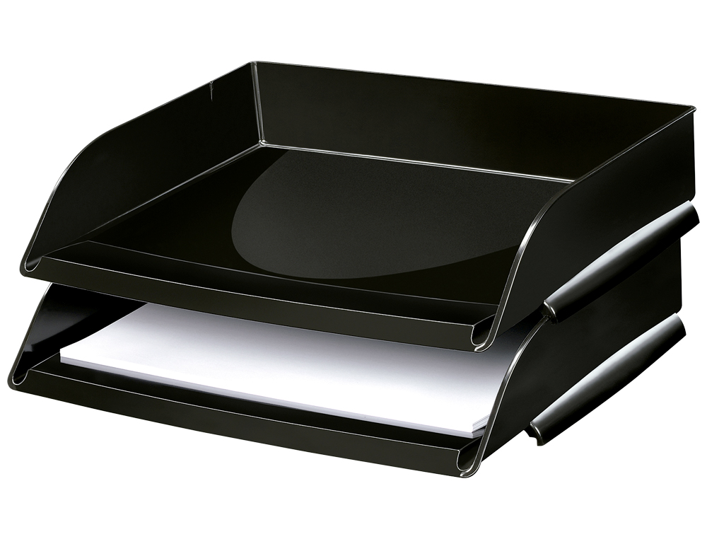 BANDEJA SOBREMESA CEP PLASTICO APAISADA NEGRO 351X260X69 MM