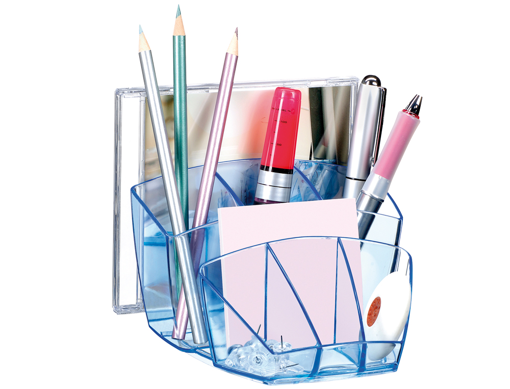ORGANIZADOR SOBREMESA CEP CONFOR ICE BLUE PLASTICO TRANSPARENTE CELESTE