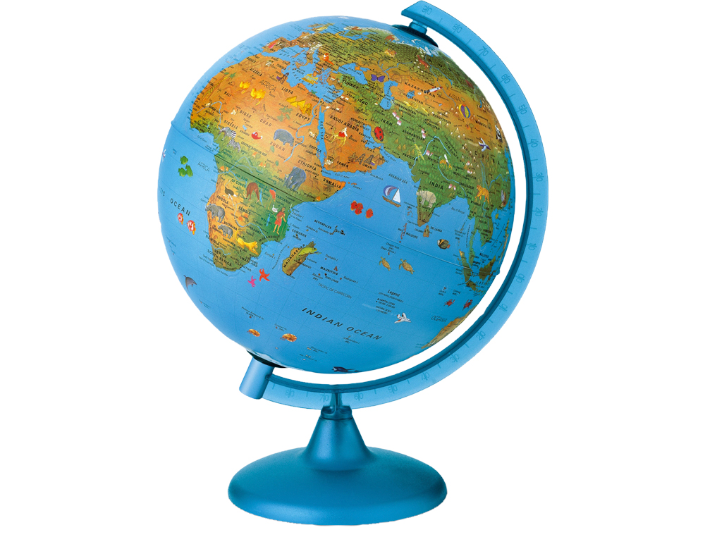 GLOBO TERRAQUEO CON LUZ MODELO ARCA DIAMETRO 26 CM