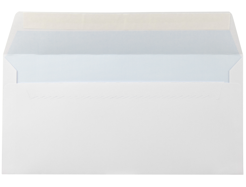SOBRE LIDERPAPEL N 2 BLANCO DIN AMERICANO 110X220 MM TIRA DE SILICONA PAQUETE DE 25 UNIDADES