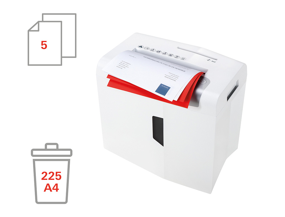 DESTRUCTORA DE DOCUMENTOS HSM SHREDSTAR X5 CAPACIDAD DE CORTE 5 H EN PARTICULAS DESTRUYE GRAPAS CLIPS CD Y TARJETAS
