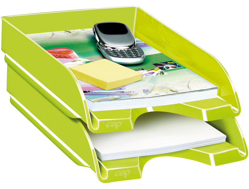 BANDEJA SOBREMESA CEP PLASTICO VERDE 257X348X66 MM