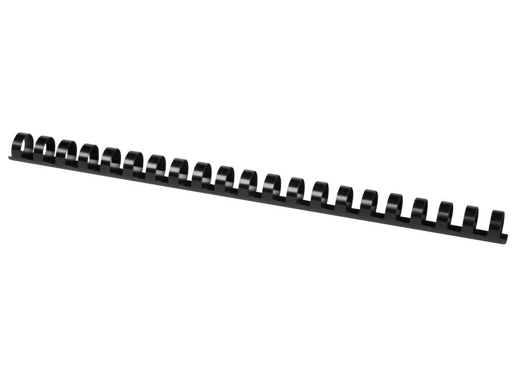 CANUTILLO Q-CONNECT REDONDO 16 MM PLASTICO NEGRO CAPACIDAD 145 HOJAS CAJA DE 50 UNIDADES