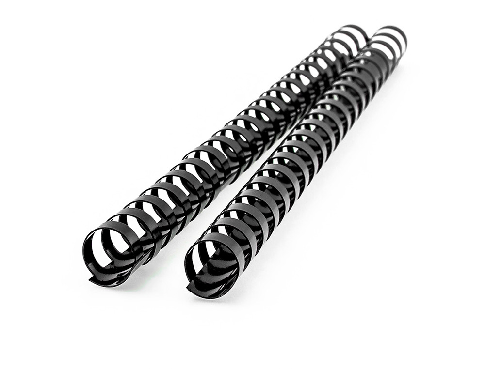 CANUTILLO Q-CONNECT REDONDO 16 MM PLASTICO NEGRO CAPACIDAD 145 HOJAS CAJA DE 50 UNIDADES