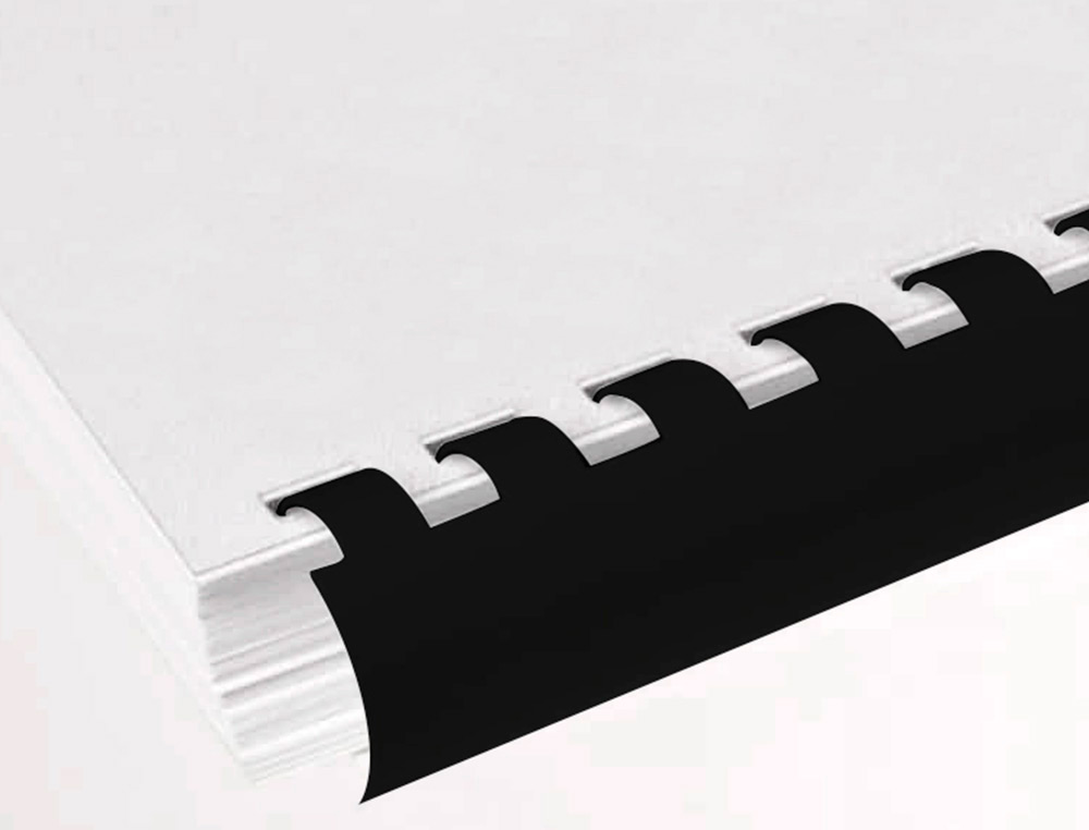 CANUTILLO Q-CONNECT REDONDO 18 MM PLASTICO NEGRO CAPACIDAD 160 HOJAS CAJA DE 50 UNIDADES
