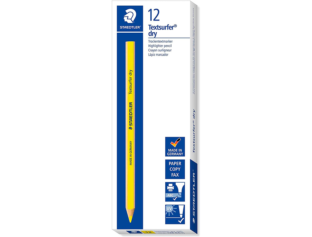 LAPICES FLUORESCENTE STAEDTLER TRIANGULAR TOP STAR AMARILLO CAJA DE 12 UNIDADES