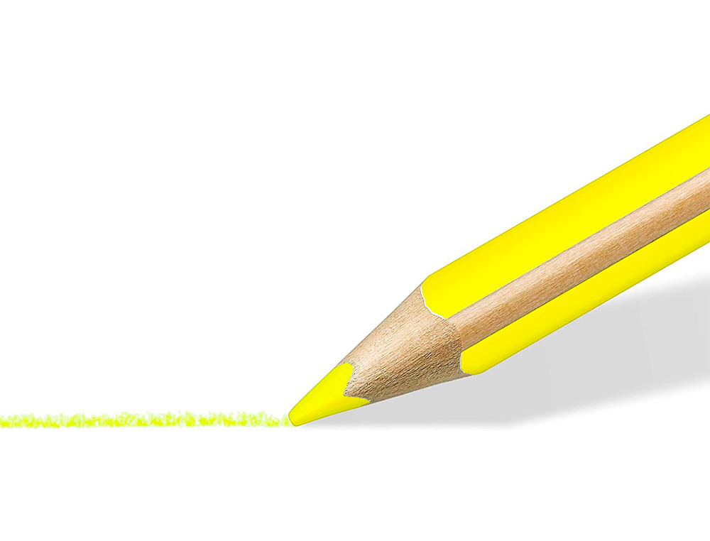 LAPICES FLUORESCENTE STAEDTLER TRIANGULAR TOP STAR AMARILLO CAJA DE 12 UNIDADES
