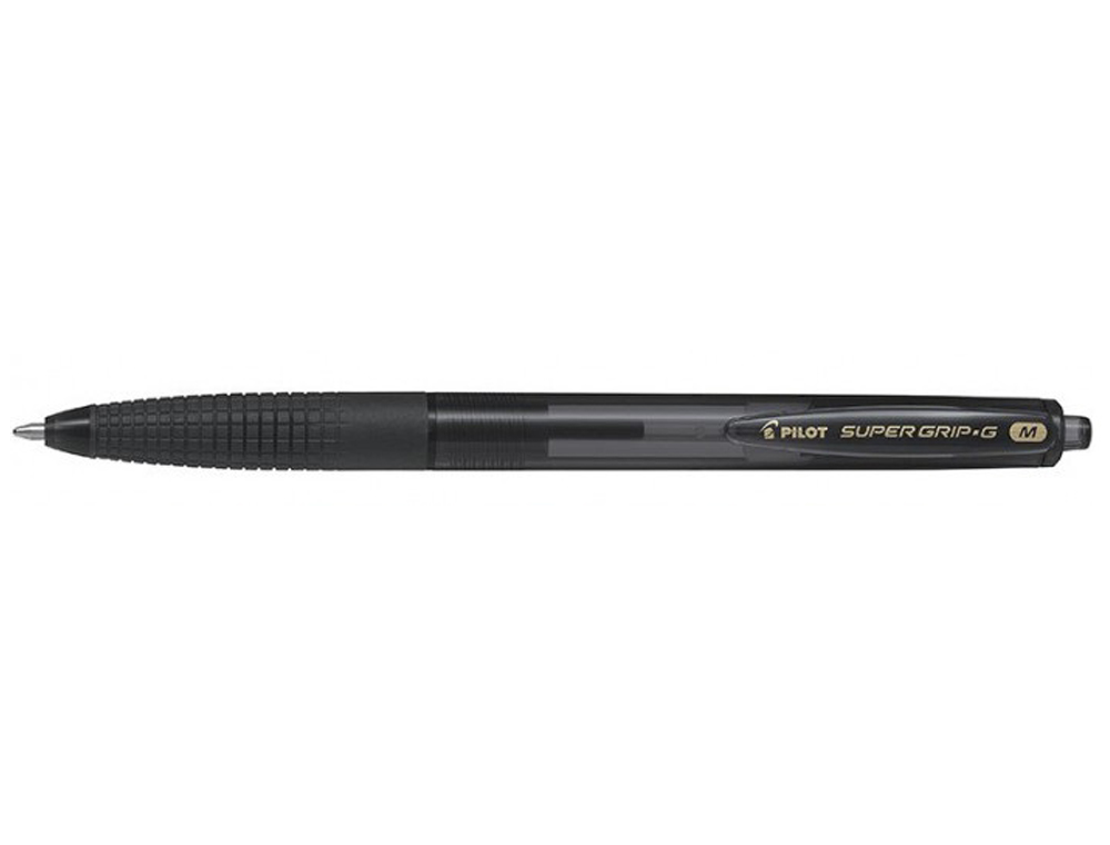 BOLIGRAFO PILOT SUPER GRIP G NEGRO RETRACTIL SUJECION DE CAUCHO TINTA BASE DE ACEITE