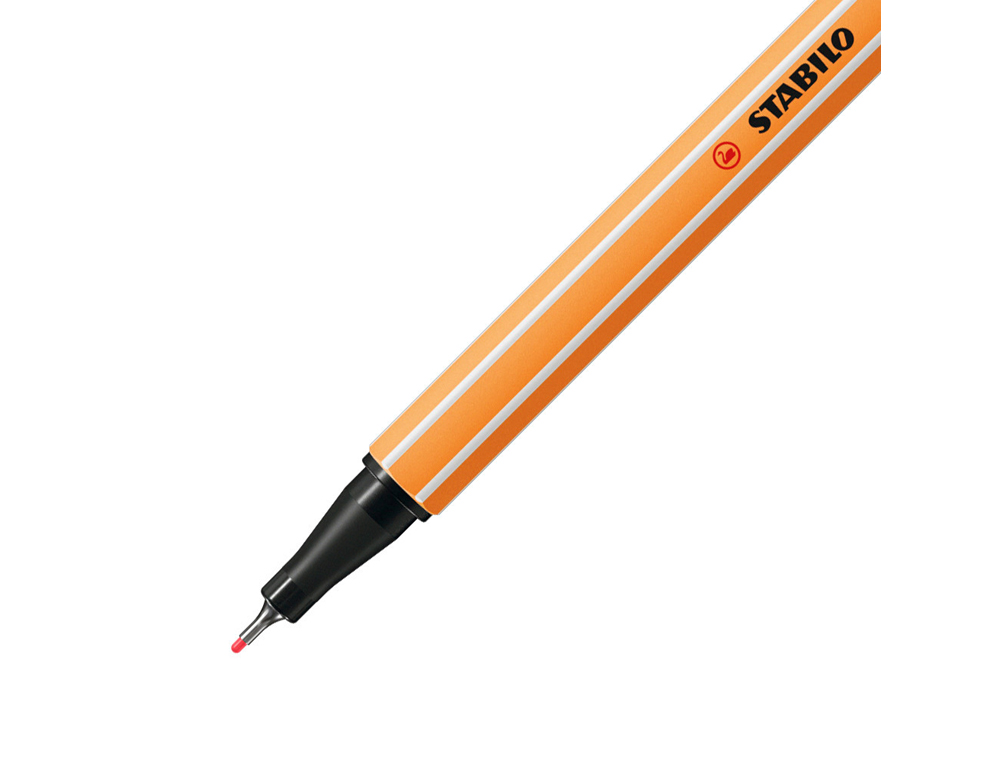 ROTULADOR STABILO PUNTA DE FIB RA POINT 88 ROJO NEON PUNTA FINA 0,4MM