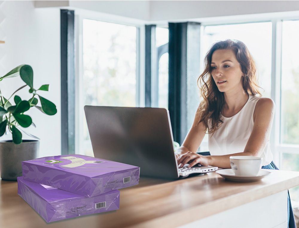 PAPEL COLOR Q-CONNECT DIN A4 80GR LILA INTENSO PAQUETE DE 500 HOJAS