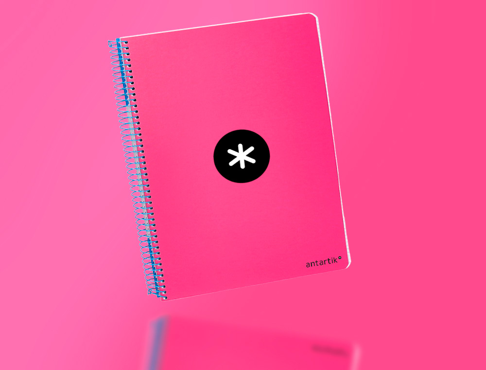 CUADERNO ESPIRAL ANTARTIK A4 MICRO TAPA DURA 80H 100 GR CUADRO 5MM SIN BANDAS 4 TALADROS COLOR ROSA FLUOR