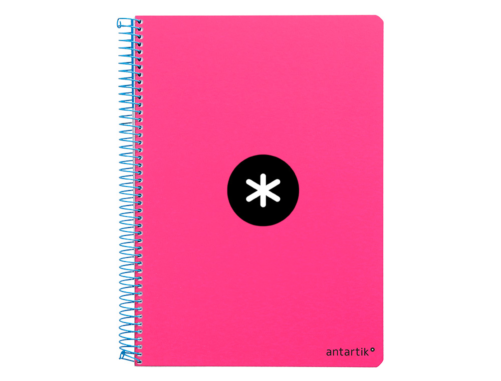CUADERNO ESPIRAL ANTARTIK A4 MICRO TAPA DURA 80H 100 GR CUADRO 5MM SIN BANDAS 4 TALADROS COLOR ROSA FLUOR