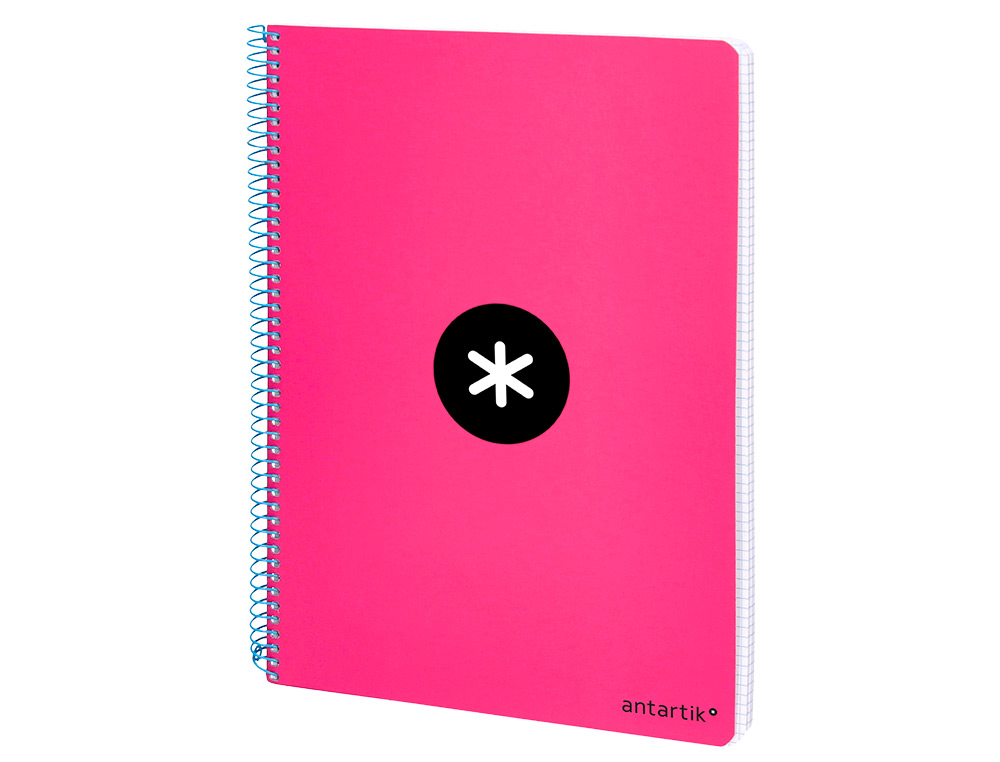CUADERNO ESPIRAL ANTARTIK A4 MICRO TAPA DURA 80H 100 GR CUADRO 5MM SIN BANDAS 4 TALADROS COLOR ROSA FLUOR