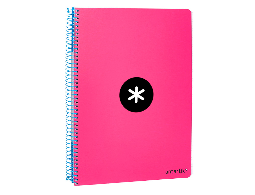 CUADERNO ESPIRAL ANTARTIK A4 MICRO TAPA DURA 80H 100 GR CUADRO 5MM SIN BANDAS 4 TALADROS COLOR ROSA FLUOR
